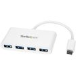 StarTech.com 4 Port USB C Hub - USB-C to 4x USB-A - USB 3.0 Hub - Bus Powered - White - USB C to USB Hub - USB Multiport Adapter on Sale