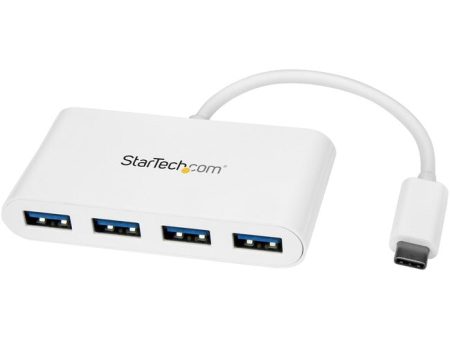 StarTech.com 4 Port USB C Hub - USB-C to 4x USB-A - USB 3.0 Hub - Bus Powered - White - USB C to USB Hub - USB Multiport Adapter on Sale