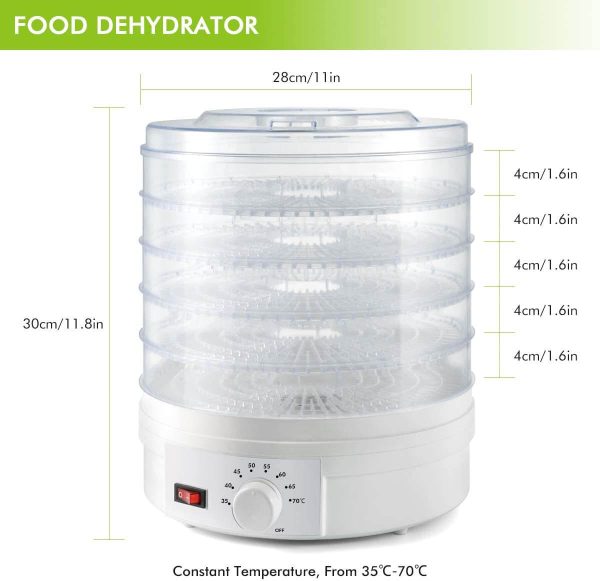 5-Layer Portable Electric Food Dehydrator Machine with Adjustable Thermostat For Cheap