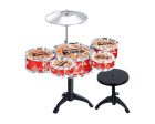 Jazz Rock Drum Set Kids Toys Drums Cymbal Stool Sticks Black For Sale