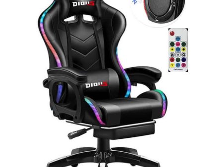 Gaming Chair - Gaming Chair with Foot Rest RGB Light Online