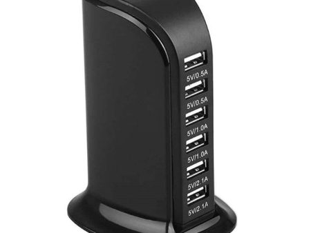 USB Charger 6 USB Tower 30W Multi 6-Port Desktop Travel Hub Usb Charger Block Tower Charging Station Power Adapter Supply