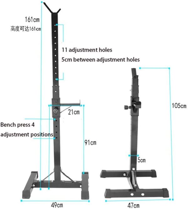 Squat Rack Weight Adjustable Lifting Stand Online now