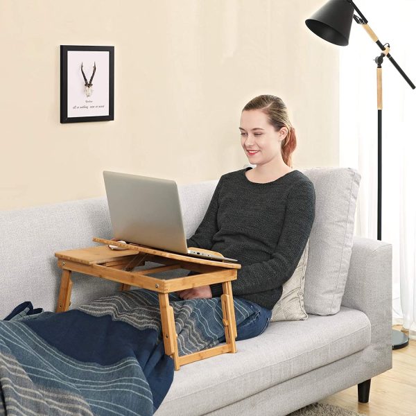 Laptop Stand Laptop Table Multi Function Bamboo Laptop Bed Desk Table Foldable Cooling Holder Tray Stand For Sale