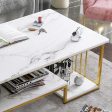 Marble Texture Modern Rectangle Coffee Table For Discount