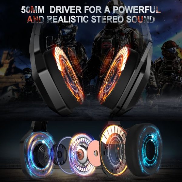 ONIKUMA K10 Gaming Headset,Stereo Bass Surround Online Hot Sale