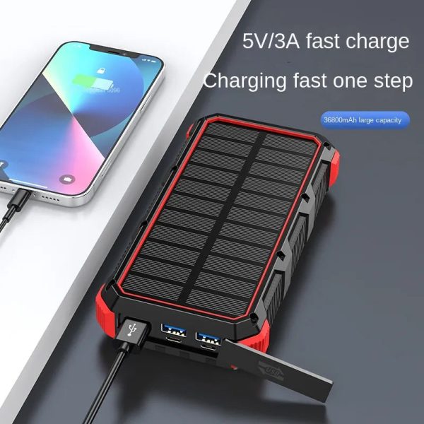 Wireless Solar Power Bank 36800mAh Sale